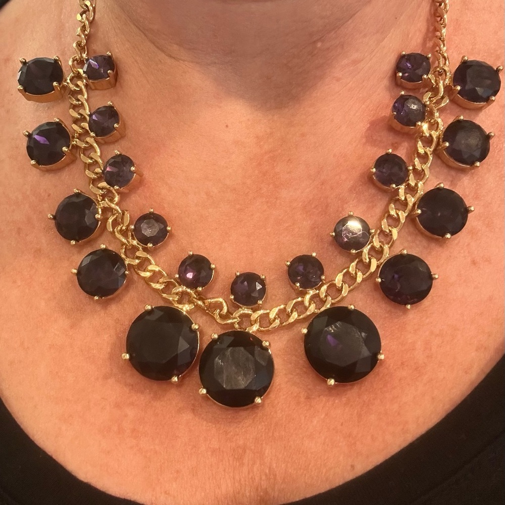 Kate Spade amethyst, gold necklace.